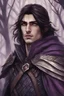 Placeholder: Male Half Elf Assassin with dark brown hair who has purple eyes