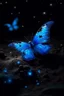 Placeholder: Luminous blue butterfly and manure full of stars