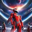 Placeholder: (masterpiece, best quality, highres:1.2), (photorealistic:1.2), (film grain:1.3), (morbid light:1.2), (dynamic angle), raw photo, (Asuka Langley), Man giving tribute to the sky between macrocosm and microcosm in high detailed Evangelion textured red suit, (ultra-detailed body), (light smile:0.8), (dynamic pose), moonlight passing through hair, (abstract colorful art background:1.3), (sharp), exposure blend dim light, (hdr:1.4), high contrast, (muted colors, dim colors, soothing tones:1.3)