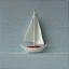 Placeholder: tiny oil painting of tiny sailboat, tiny white canvas, tiny white frame, melancholy, tender, moody, vintage, delicate arrangement, beautiful composition, etsy, aesthetic layout, plain solid white background