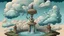 Placeholder: Dreamy mythological illustration with the water well in the clouds