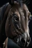 Placeholder: Horse with overly realistic human eyes, scary