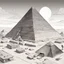 Placeholder: a giza pyramids inking comic art cat-eye view