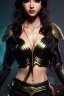 Placeholder: Amazon anime warrior, waist up portrait, 8k resolution, intricate details, ornate details, soft lighting, vibrant colors, retroanime, masterpiece, intricate eyeliner, dark eyeshadow, eyes, wild hair, intricate tattoos