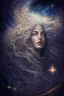 Placeholder: Kobieta Piekna polaczony z kosmosem I muzyka A beautifully-rendered portrait of a powerful, celestial figure, with flowing, star-studded hair and eyes that contain entire galaxies, set against a cosmic backdrop.