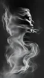 Placeholder: smoke art grey and white flowing around woman face silhouette