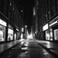 Placeholder: dirty back streetsbright abstract particles waves length sonic capacity black and white cube