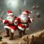 Placeholder: great battle santas fighting against elves