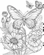 Placeholder: butterfly and flower coloring page for adult