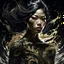 Placeholder: beautiful asian woman, Black ink flow, 8k resolution, photorealistic masterpiece by Aaron Horkey and Jeremy Mann, intricately detailed fluid gouache painting by Jean Baptiste, professional photography, natural lighting, volumetric lighting, maximalist, 8k resolution, concept art, intricately detailed, complex, elegant, expansive, fantastical, cover, golden and chrome tones