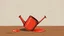 Placeholder: antique red oil-can tilted slightly with a drip of oil at the end, vector illustration