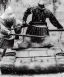 Placeholder: A samurai cutting a tank in half