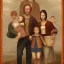 Placeholder: portrait famille pere et mere et deux enfants en mettants les visage transparents