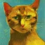 Placeholder: Portrait of a cat by Van Gogh