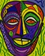 Placeholder: A purple Poison Bogsneak designed in African masks painted by Alexej von Jawlensky