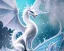 Placeholder: mdjrny-v4 style, a white dragon with fairy-like transparent glowing and sparkly wings standing in snow, full body, silver and teal background, glowing soft and smooth wings, realistic, highly detailed intricately detailed, shiny snowy background, soft studio lighting, trending on artstation, by artist "Julie Bell", by artist "Greg Rutkowski"