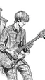 Placeholder: Fine line draw style a guitarist