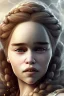 Placeholder: Perfect Emilia clarke face, viking clothes, portrait, highly detailed face, highly realistic, dragon, fire, particles