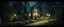 Placeholder: darkest gnome train house in bright garden , pinhole cam, airbrush 3d rendering, in the style of John Atkinson Grimshaw , torn edges on border