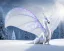 Placeholder: mdjrny-v4 style, a white dragon with fairy-like transparent glowing and shining wings standing in snow, full body, silver lightning, glowing soft and smooth wings, realistic, highly detailed intricately detailed, shiny snowy background, soft studio lighting, trending on artstation, by artist "Julie Bell", by artist "Greg Rutkowski"