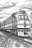 Placeholder: Outline art, no shading, full train, cartoon style, black and white, low detail, --ar 9:11