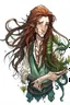 Placeholder: scaly wet pirate nereid male with seaweed in long auburn hair