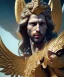 Placeholder: San Michael Archangel, male divine justice, head and shoulders portrait, 8k resolution concept art portrait by Greg Rutkowski, Unreal Engine 5 volumetric lighting