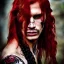 Placeholder: Warrior princes with long red hair, beautiful faces, black tattoo