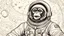 Placeholder: outline image of a monkey in space