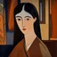 Placeholder: una mujer en primer plano al estilo Amedeo Modigliani