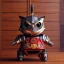 Placeholder: beautiful smooth realistic Japanese samurai robot cat body, run on dark cosmos background, cat еye, extremely sharp detail, finely tuned detail, ultra high definition, 8 k, unreal engine 5, ultra sharp focus, accurate sword wings, positive smile