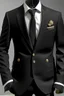 Placeholder: Man's blazer black jacket with brilliant cufflinks