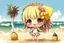 Placeholder: cute pineapple chibi girl at the beach