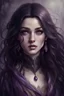 Placeholder: a female noble. twenty four years old. pale white skin. purple eyes. long black hair. beuatiful face