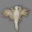 Placeholder: ivory brooch of a kingfisher, opalescent marble carving, decorative design, classical ornament, highly ornate, highly intricate, highly detailed etching, marble carving, warm lighting, linen backdrop