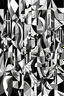 Placeholder: abstract, complex, cubism, monochrome color