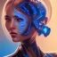 Placeholder: cyberblue, head, woman, portrai, tron