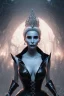 Placeholder: Constance Langdon as evil queen in black leather, busty, cleavage, angry, stern look. character design by cory loftis, fenghua zhong, ryohei hase, ismail inceoglu and ruan jia. unreal engine 5, artistic lighting, highly detailed, photorealistic, fantasy