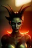 Placeholder: Succubus character, demon horns, demon tail, ominous, facepaint, waist up portrait, intricate, oil on canvas, masterpiece, expert, insanely detailed, 4k resolution, retroanime style, cute big circular reflective eyes, cinematic smooth, intricate detail , soft smooth lighting, soft pastel colors, painted Renaissance style