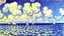 Placeholder: Sunny day, clouds, sea waves, alfred sisley painting