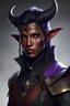 Placeholder: dnd character art of a tiefling warlock. high resolution cgi, 4k, short flush horns, tiny ears, unreal engine 6, high detail, cinematic.