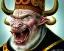 Placeholder: president Putin angry satan with horns fangs and tusk