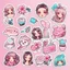 Placeholder: aesthetic girly stickers template