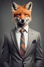 Placeholder: Fox dressed in an elegant and modern suit with a nice tie. Fashion portrait of an anthropomorphic animal, shooted in a charismatic human attitude - Generative