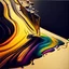 Placeholder: rainbow liquid painting pouring into a vinyl