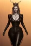 Placeholder: Kim Basinger as evil queen in black leather, busty, cleavage, curvy, angry, happy, stern look. character design by cory loftis, fenghua zhong, ryohei hase, ismail inceoglu and ruan jia. unreal engine 5, artistic lighting, highly detailed, photorealistic, fantasy