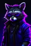 Placeholder: cyberpunk racoon