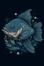 Placeholder: A ilustration of FISH, middle ground design, t-shirt design, no black ground, vector, 4k