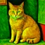 Placeholder: Portrait of a cat by Van Gogh