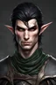 Placeholder: blind male elf assassin eye-wrap dark hair